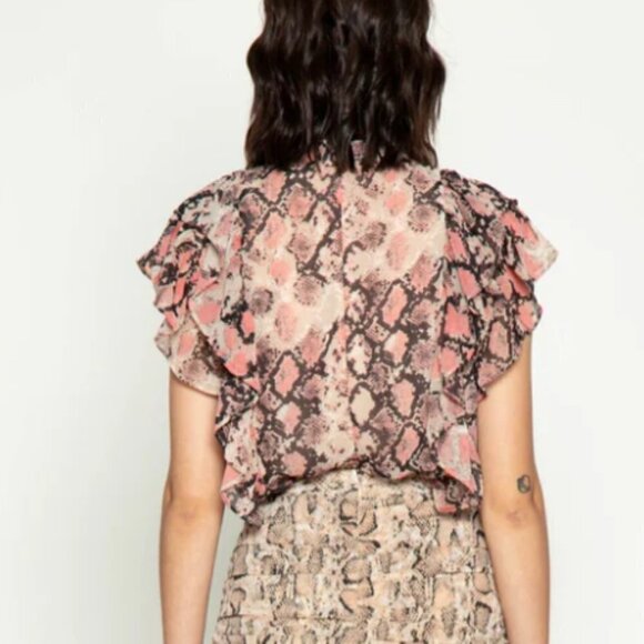 Walter Baker Liv Top snake print sleeveless Small L222 - Picture 2 of 11